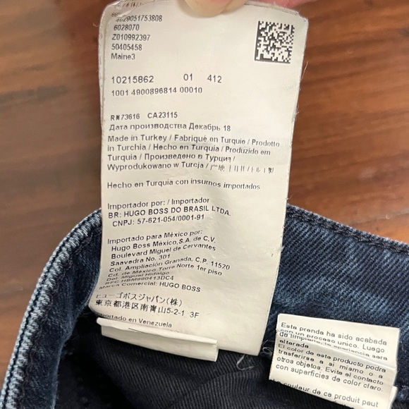 Boss Hugo Boss Jeans Size 30 X 32 Dark Wash Skinny School Preppy Logo Designer - Picture 3 of 16